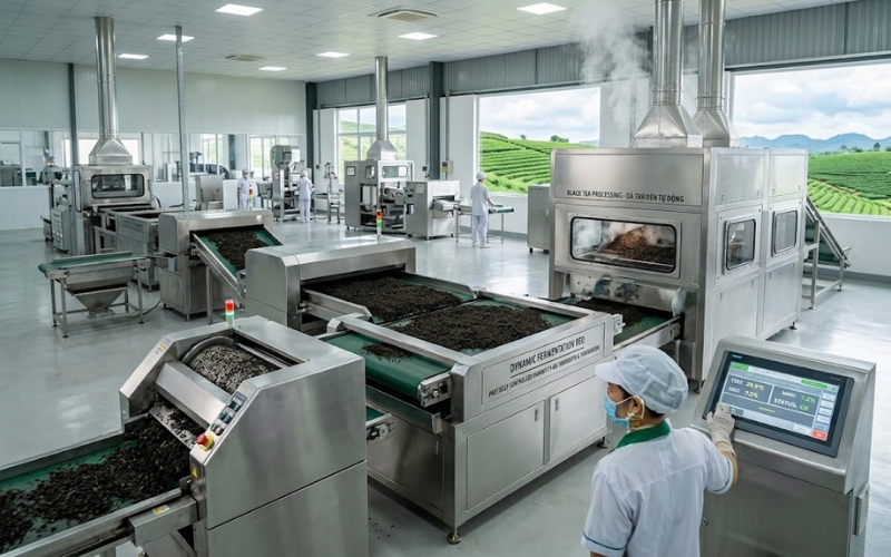 International standard production line for black tea Vietnam
