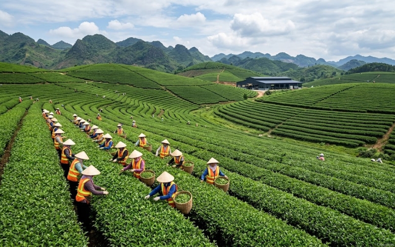 Export-grade black tea Vietnam cultivation for F&B manufacturing