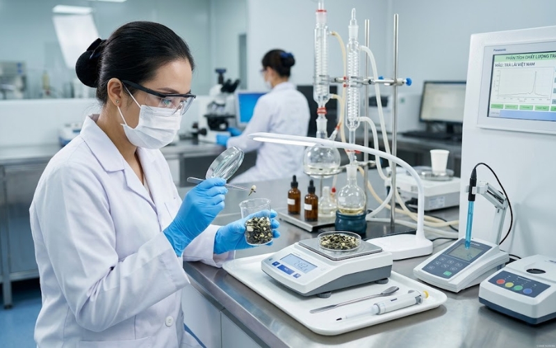 Comprehensive lab testing of jasmine tea Vietnam samples