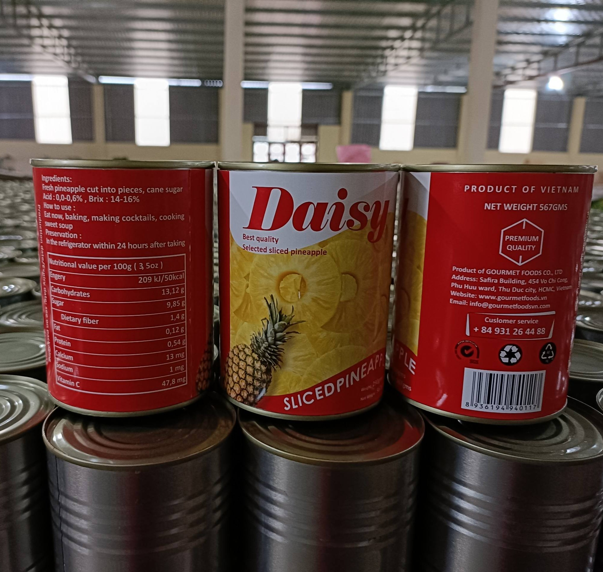 640ML CANNED PINEAPPLE IN SYRUP – VIETNAM | 36-MONTH SHELF LIFE FOR WHOLESALE & EXPORT