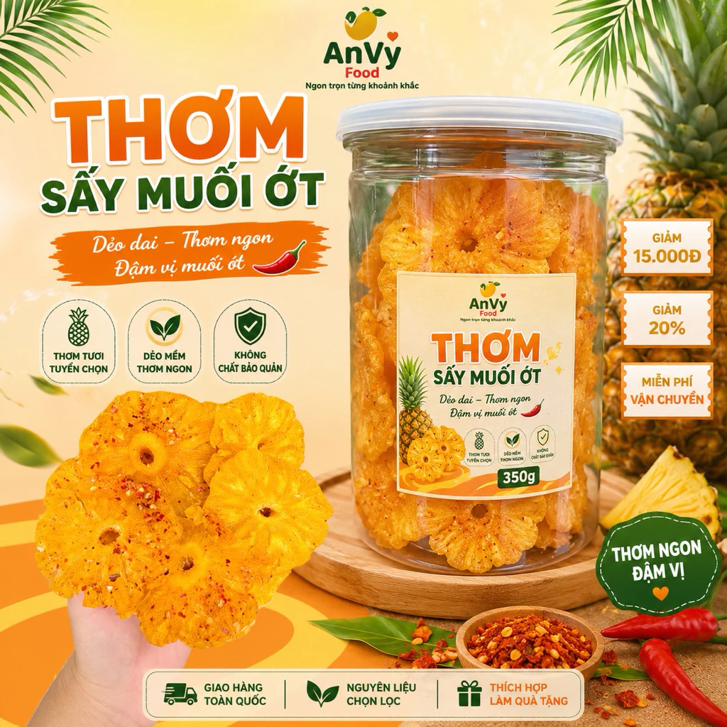 CHILI-SALT DRIED PINEAPPLE – VIETNAM | SWEET, SOUR, SALTY & SPICY FRUIT SNACK 3