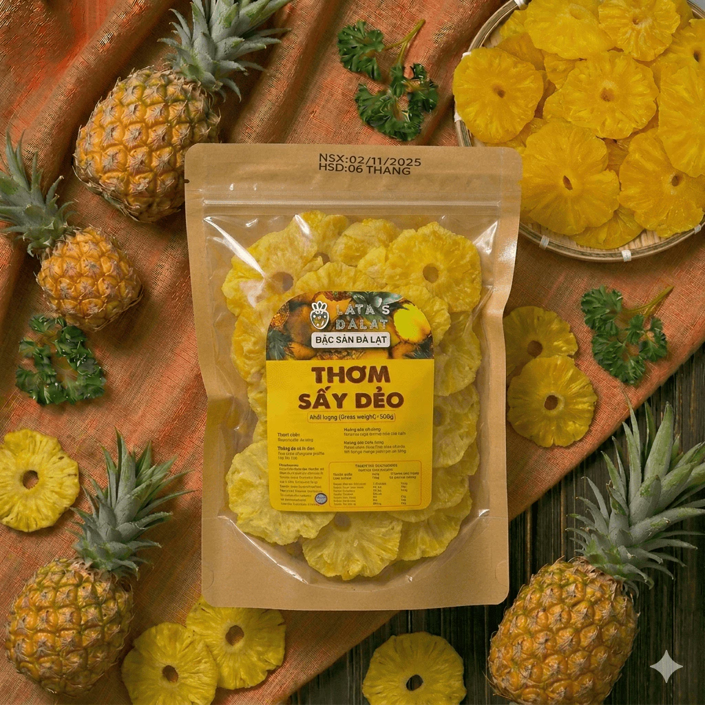SOFT-DRIED DALAT PINEAPPLE – VIETNAM | SWEET-TANGY TROPICAL FRUIT SNACK