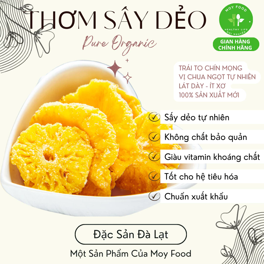 GRADE 1 SOFT-DRIED PINEAPPLE 250G – VIETNAM | NO ADDED SUGAR TROPICAL FRUIT SNACK 3