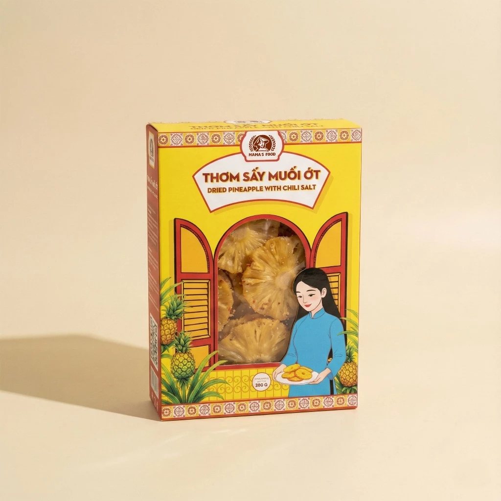 CHILI-SALT DRIED PINEAPPLE – VIETNAM | MILDLY SPICY & SWEET-TANGY FRUIT SNACK