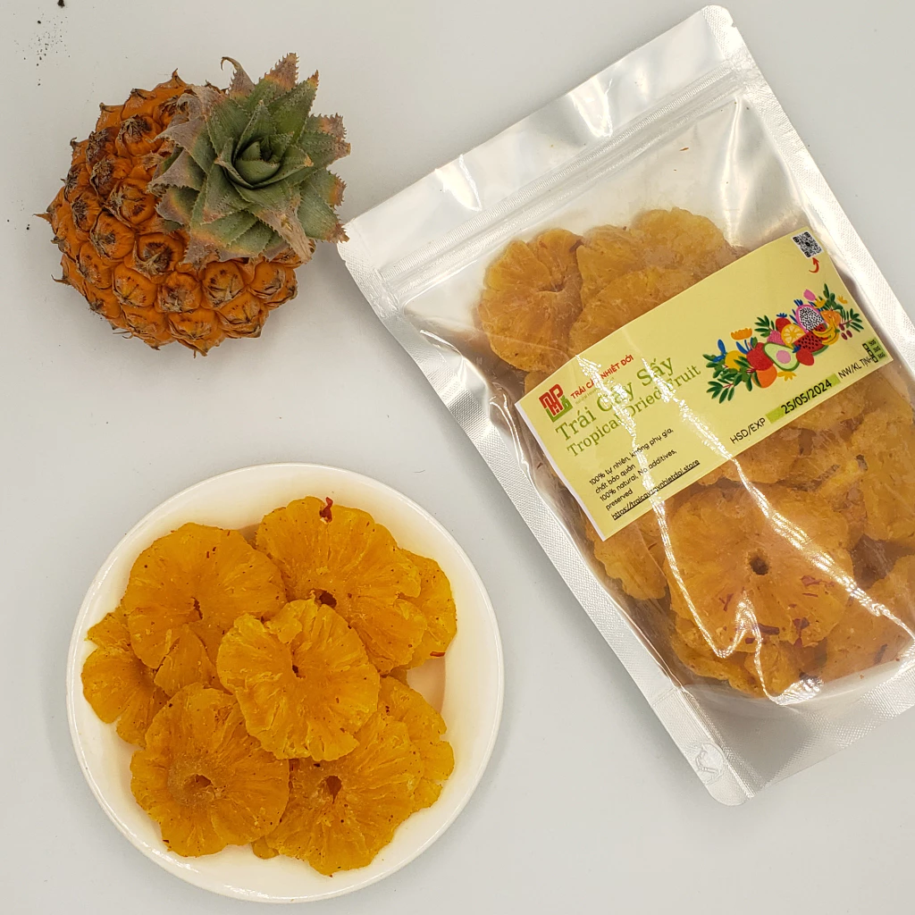 SPECIAL-GRADE SOFT-DRIED PINEAPPLE 250G – VIETNAM | NO-ADDED-SUGAR TROPICAL FRUIT FOR EXPORT