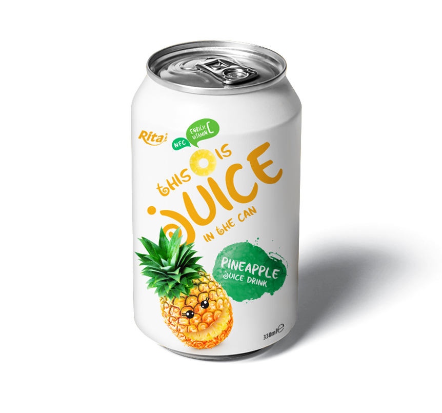 330ML PINEAPPLE PUREE JUICE DRINK – VIETNAM | PRIVATE LABEL WITH FREE LABEL DESIGN