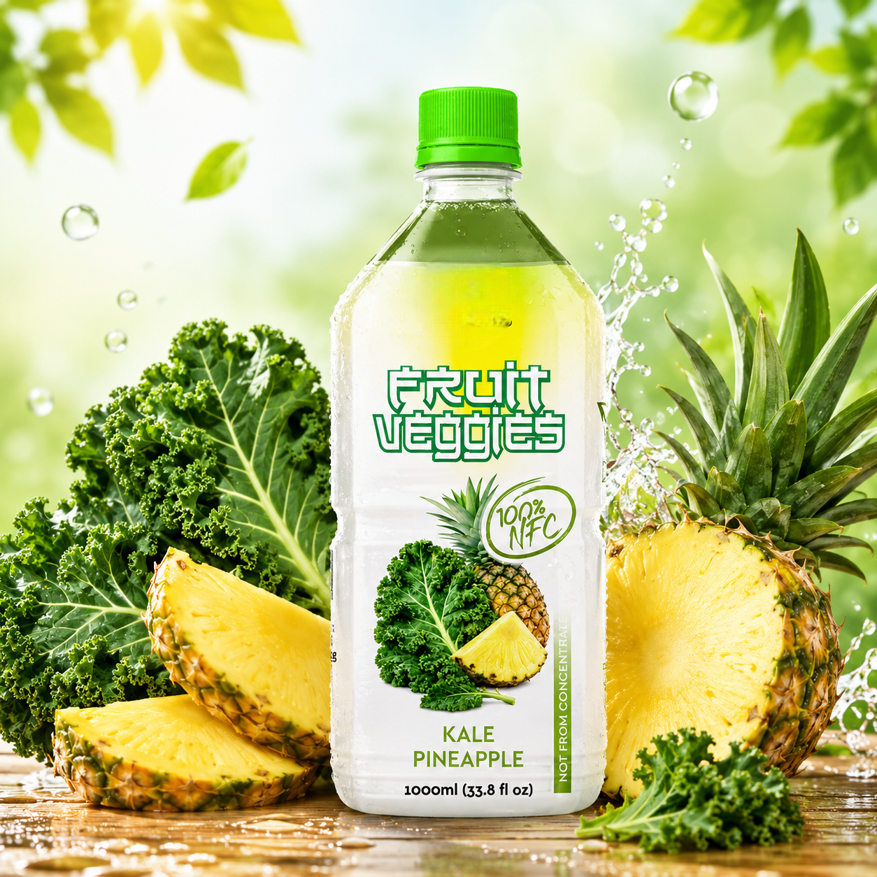 PREMIUM 1L KALE & PINEAPPLE JUICE – VIETNAM | FRESH INGREDIENTS, LOW-SUGAR WHOLESALE