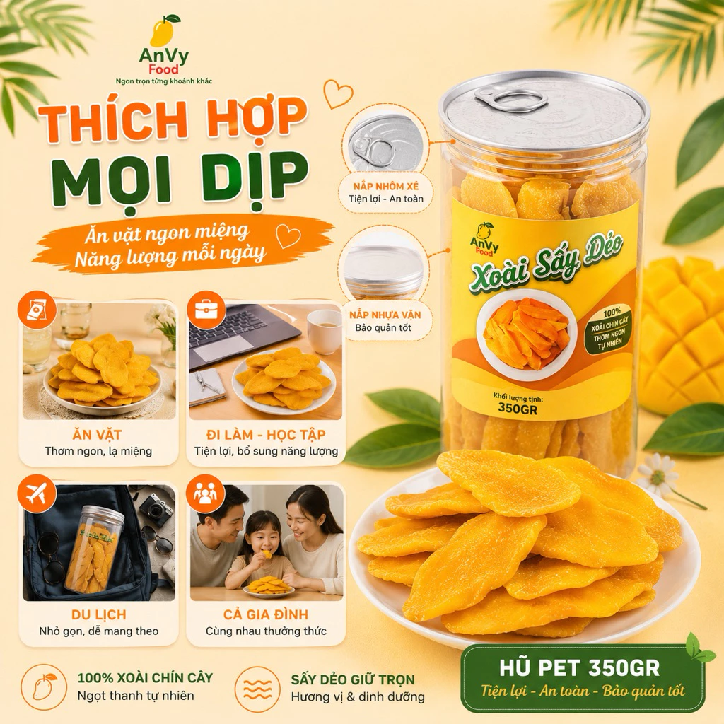 SOFT-DRIED MANGO 350G PET JAR – VIETNAM | CHEWY SWEET-TANGY TROPICAL FRUIT SNACK 2