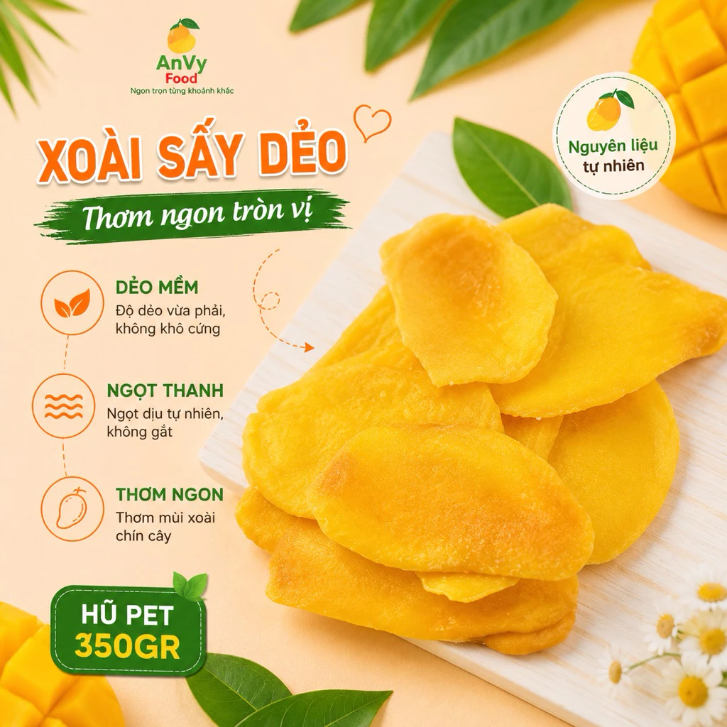 SOFT-DRIED MANGO 350G PET JAR – VIETNAM | CHEWY SWEET-TANGY TROPICAL FRUIT SNACK 3