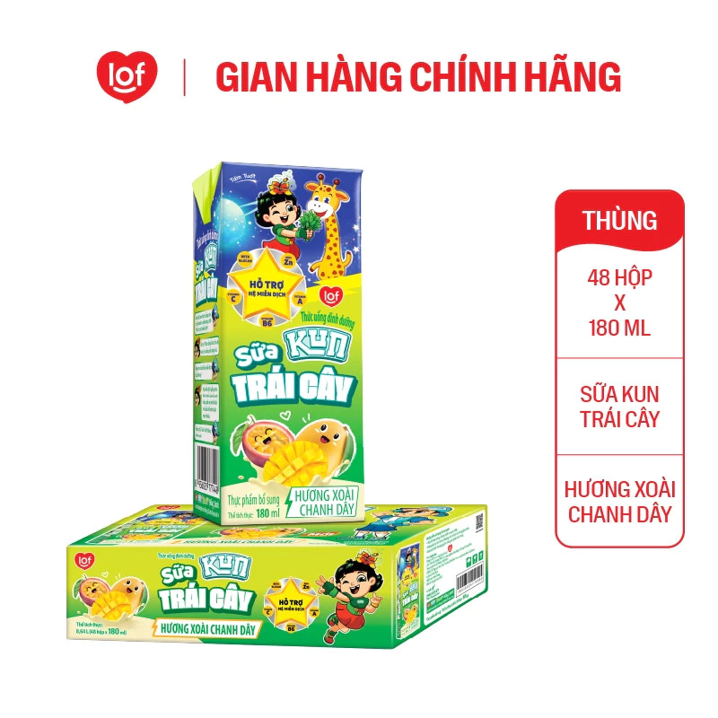 KUN MANGO-FLAVORED FRUIT MILK 180ML – VIETNAM | 48-BOX CASE FOR WHOLESALE & EXPORT 4