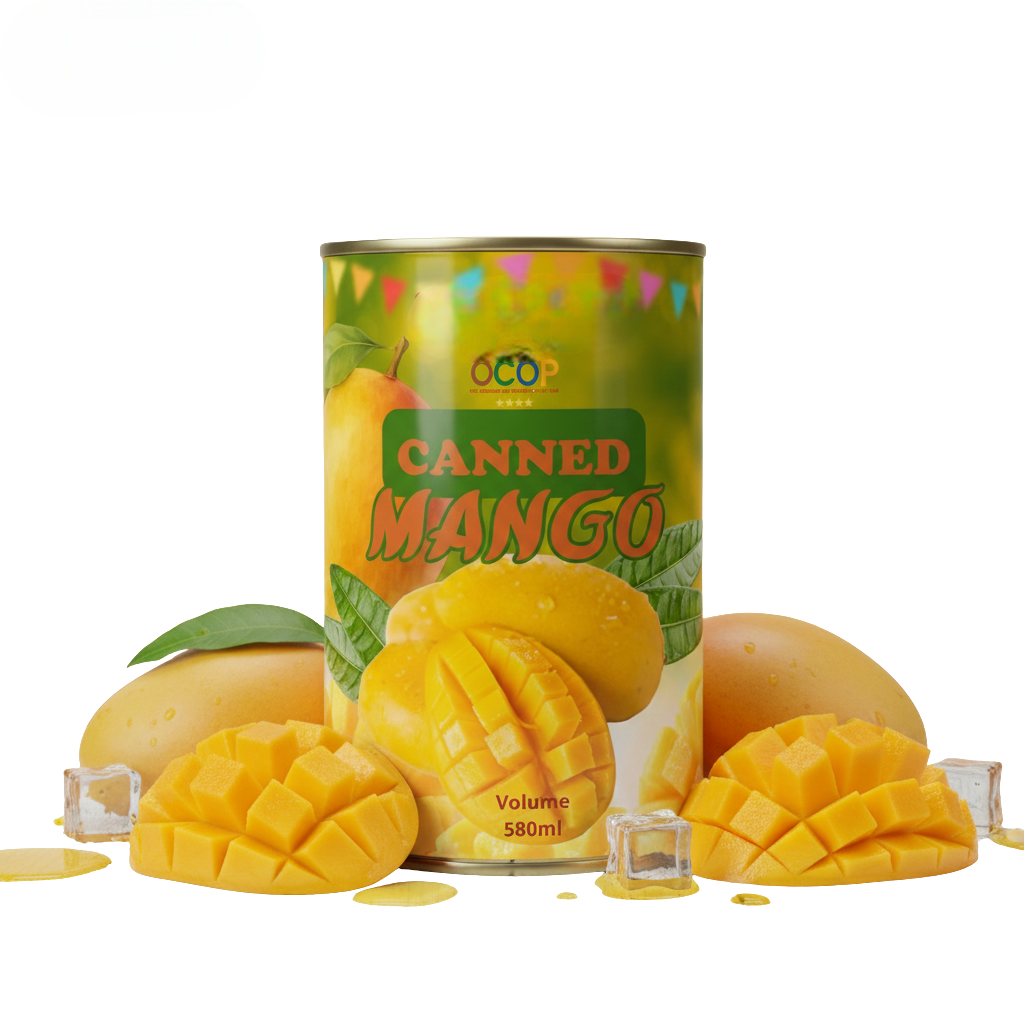 PREMIUM CANNED MANGO IN SYRUP – VIETNAM | READY-TO-EAT, 36-MONTH SHELF LIFE