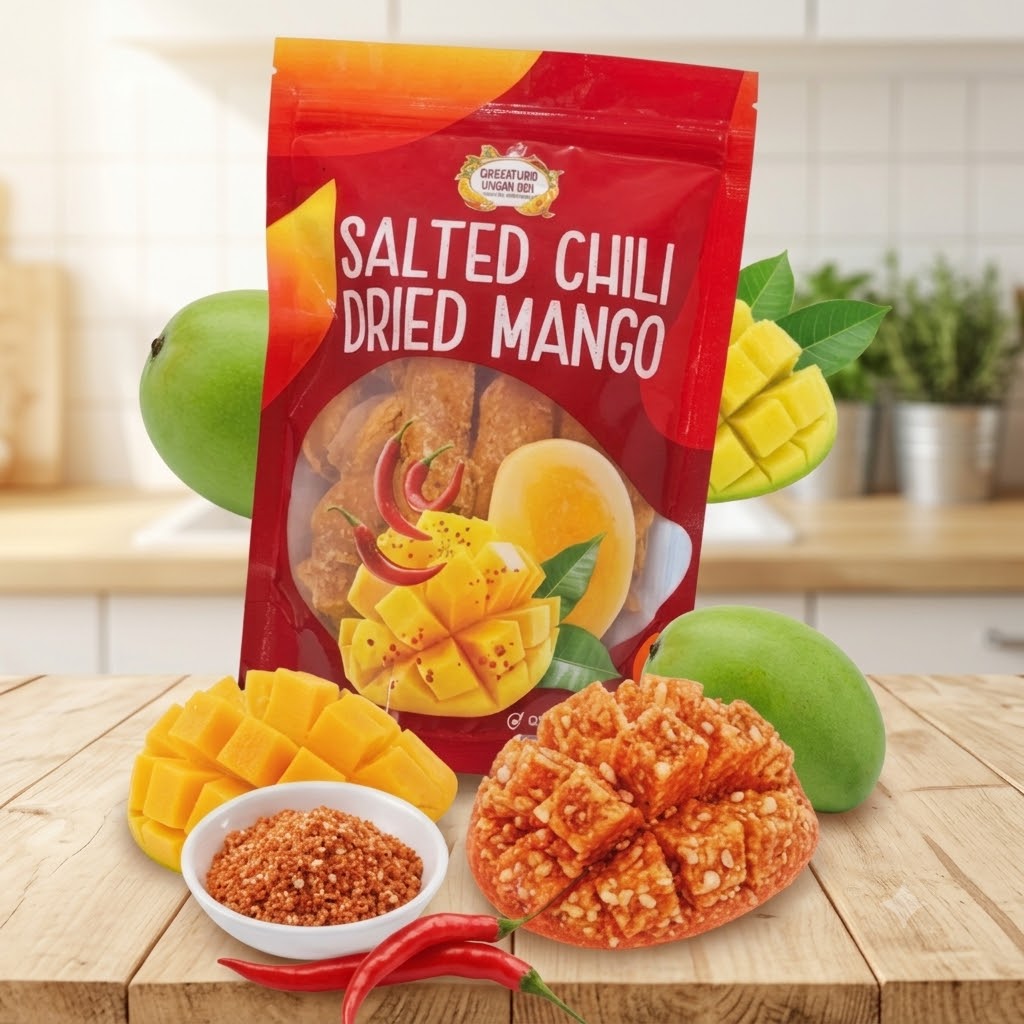 500G CHILI-SALT SOFT-DRIED MANGO – KHANH HOA, VIETNAM | SWEET-TANGY SPECIALTY SNACK