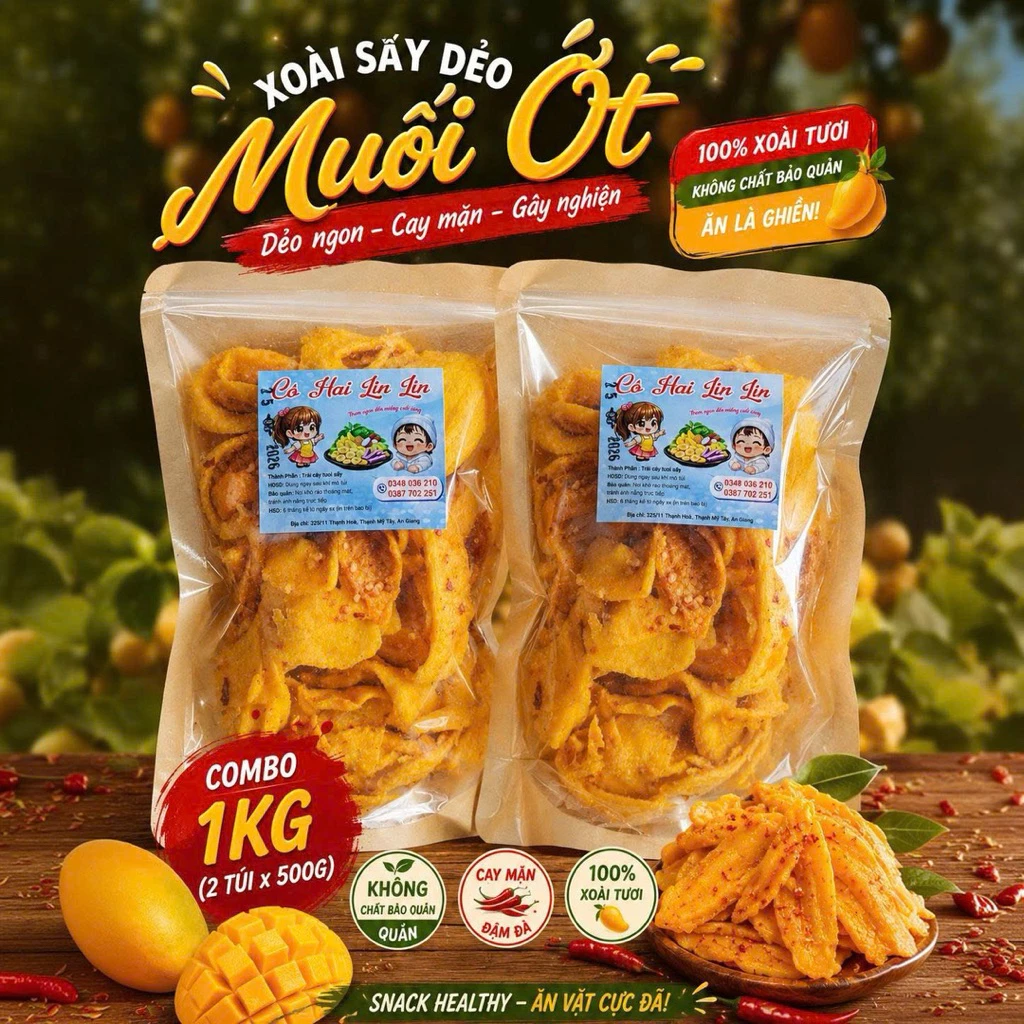 500G SHREDDED SOFT-DRIED CHILI-SALT MANGO – VIETNAM | SWEET-TANGY TROPICAL FRUIT SNACK 2