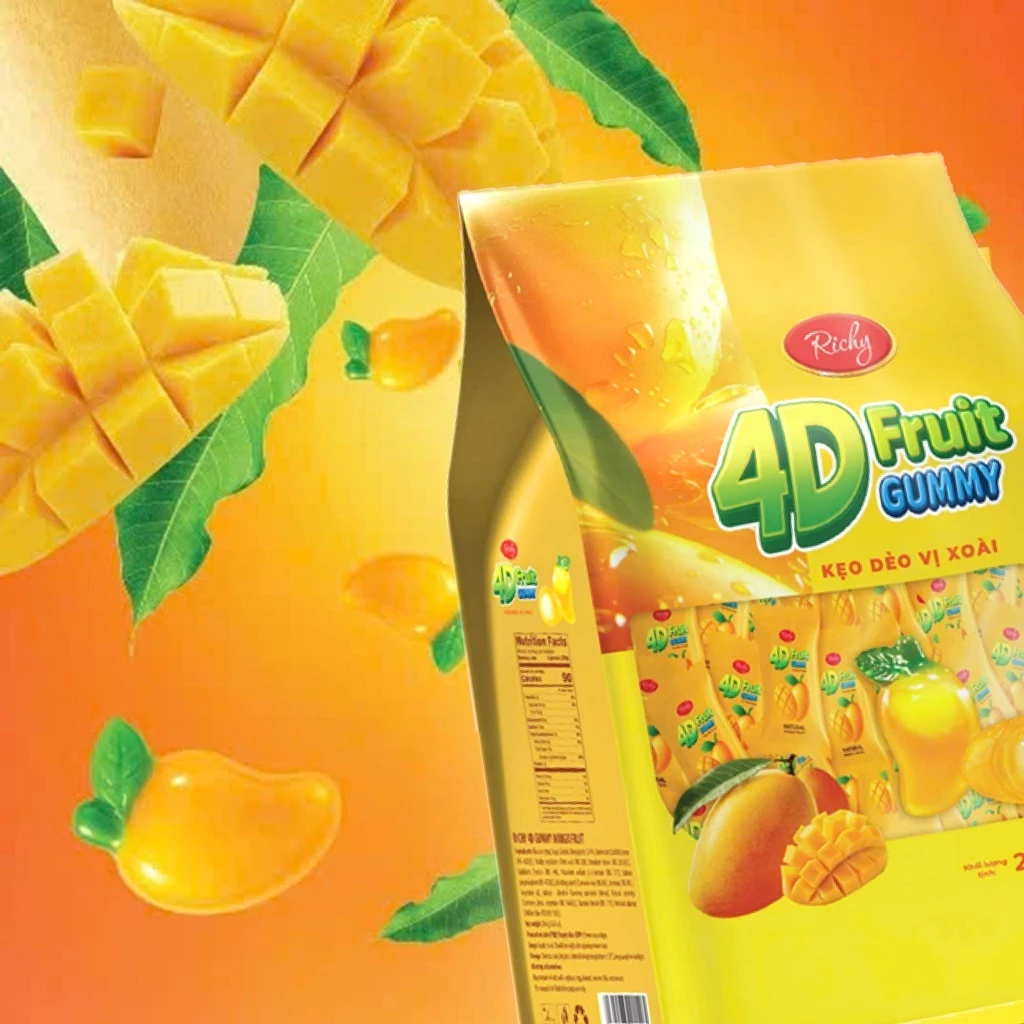 4D MANGO GUMMY CANDY 120G – VIETNAM | FRESH-FRUIT SAUCE CENTER