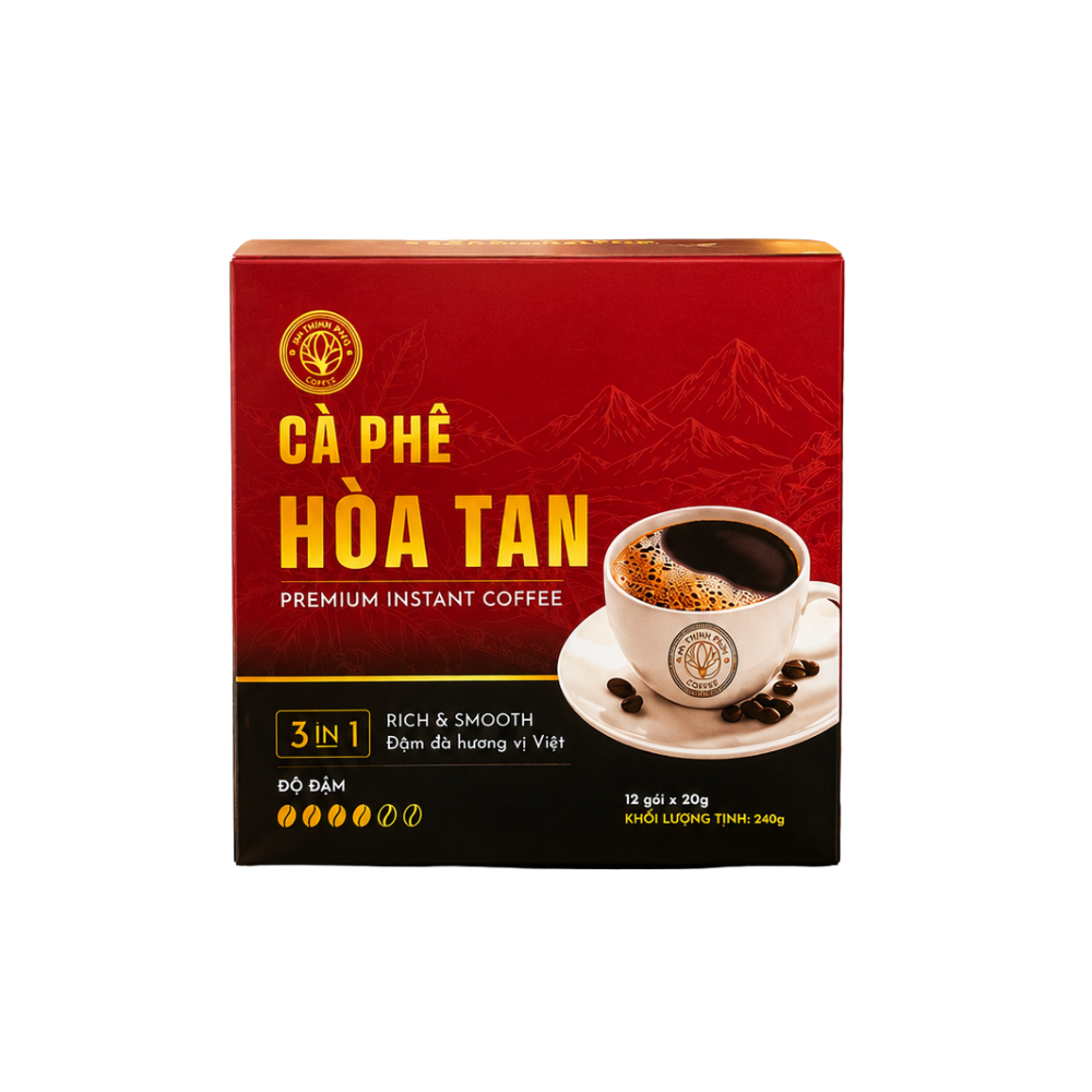 PREMIUM VIETNAMESE 3-IN-1 INSTANT COFFEE – 12 SACHETS | OEM/ODM WHOLESALE EXPORT SUPPLY
