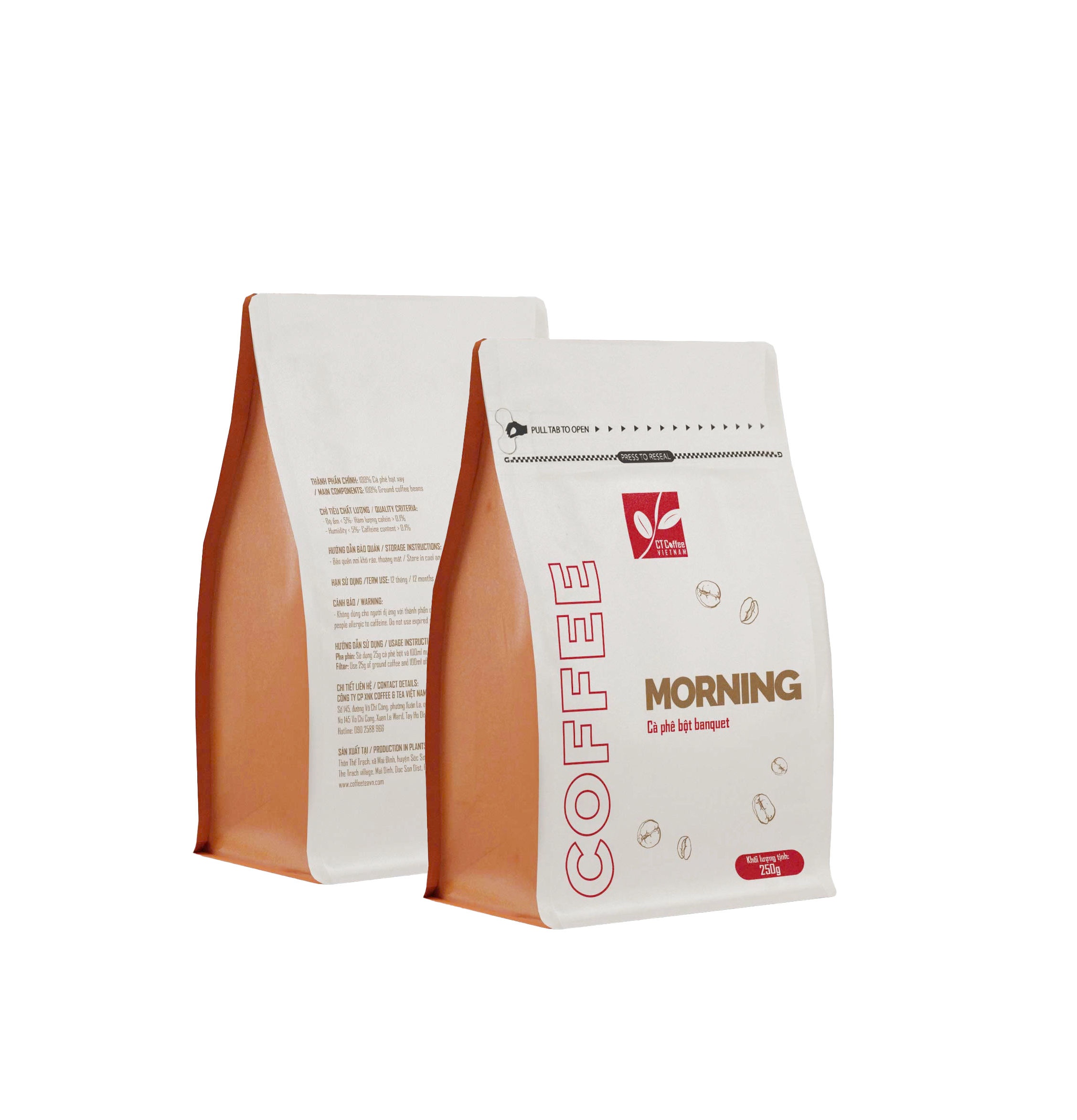 100% ROBUSTA VIETNAMESE PHIN COFFEE 250G – DARK ROAST | CT COFFEE, 100 PACKS/CASE 2