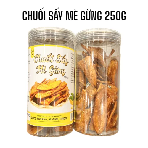 VIETNAMESE CRISPY BANANA WITH SESAME & GINGER 250G – SWEET & AROMATIC SNACK
