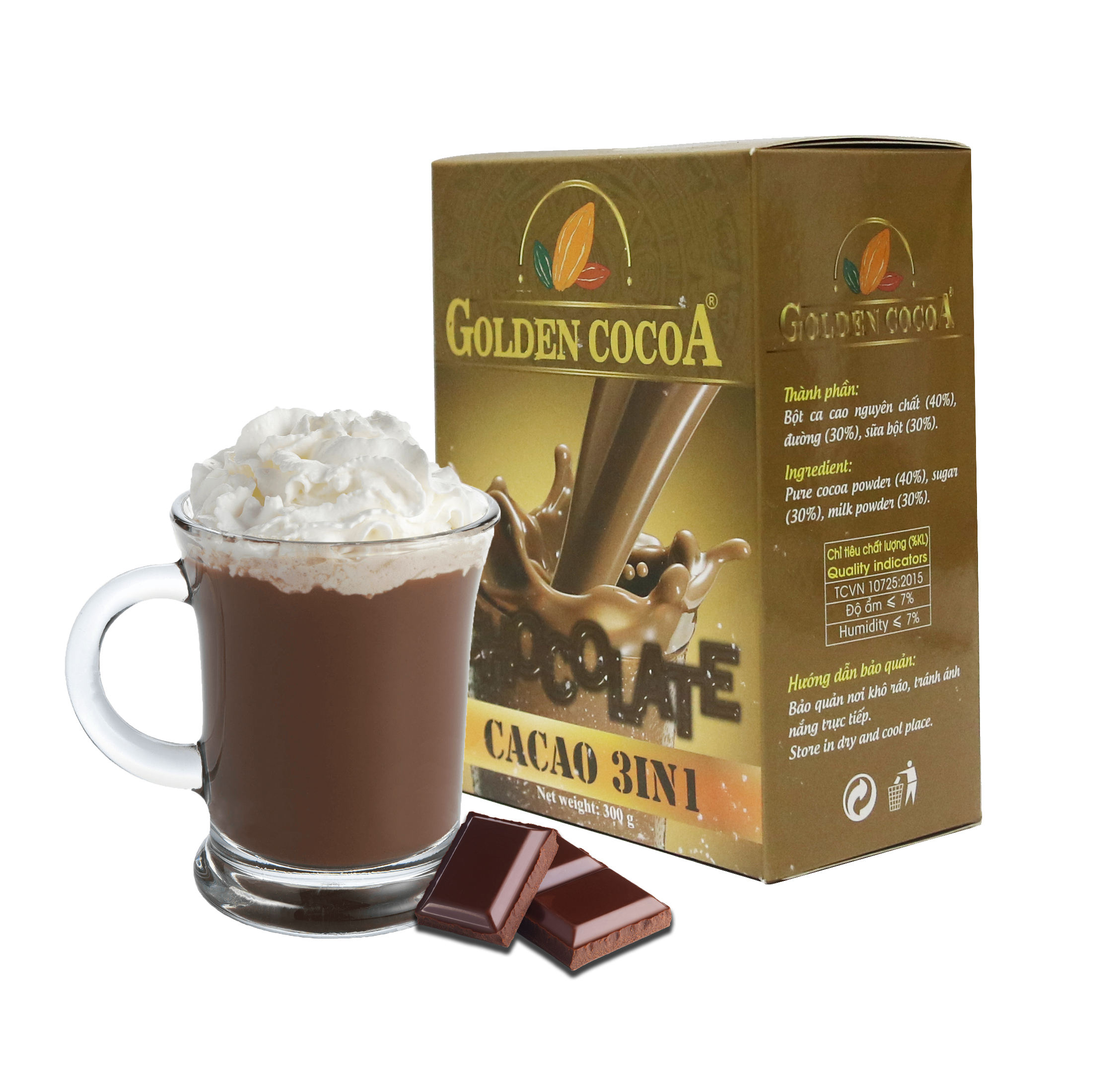 PREMIUM VIETNAMESE 3-IN-1 INSTANT COCOA DRINK – CHOCOLATE FLAVOR | OEM / ODM / PRIVATE LABEL