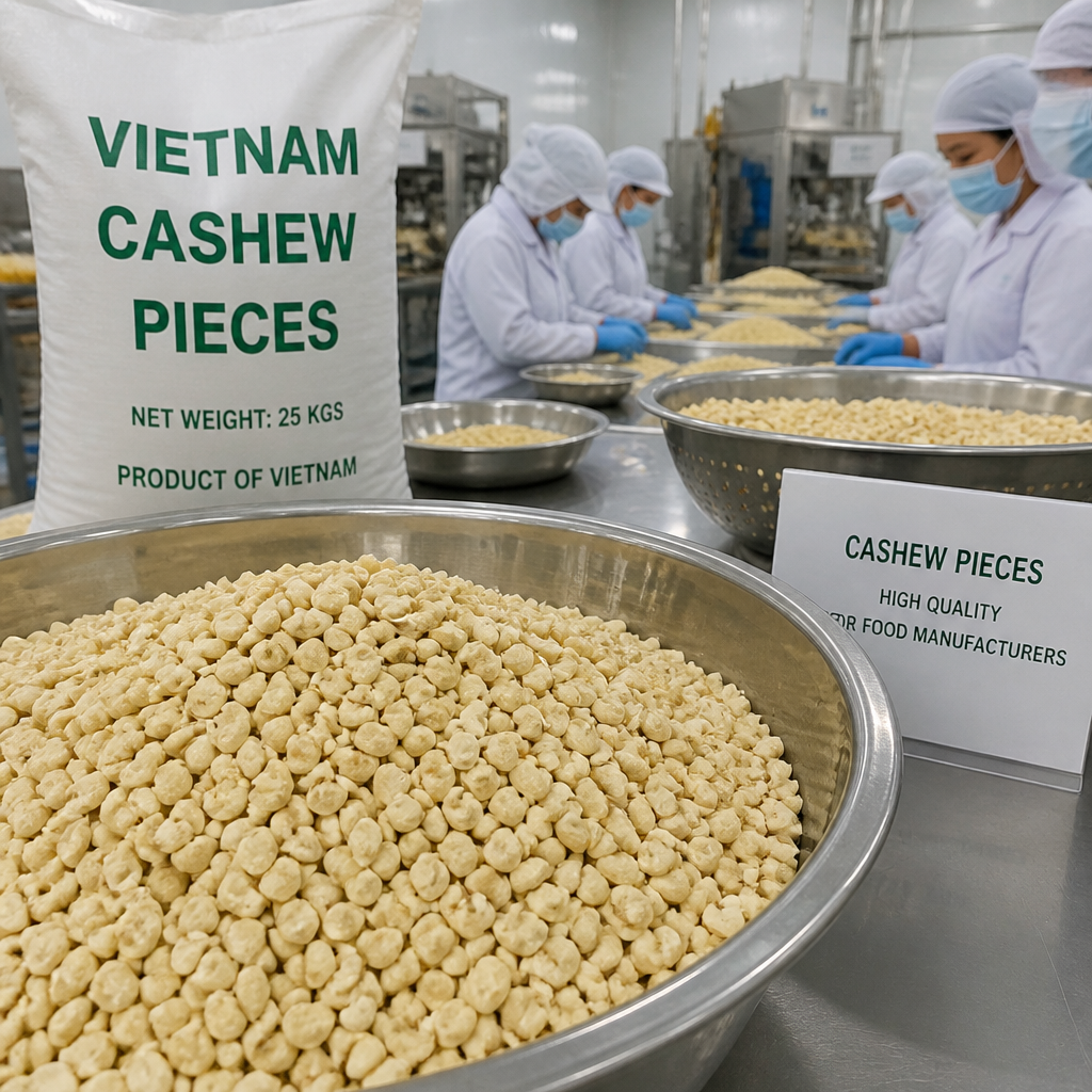 Vietnam Cashew Pieces Exporter – Cashew Pieces Supplier for Food Manufacturers