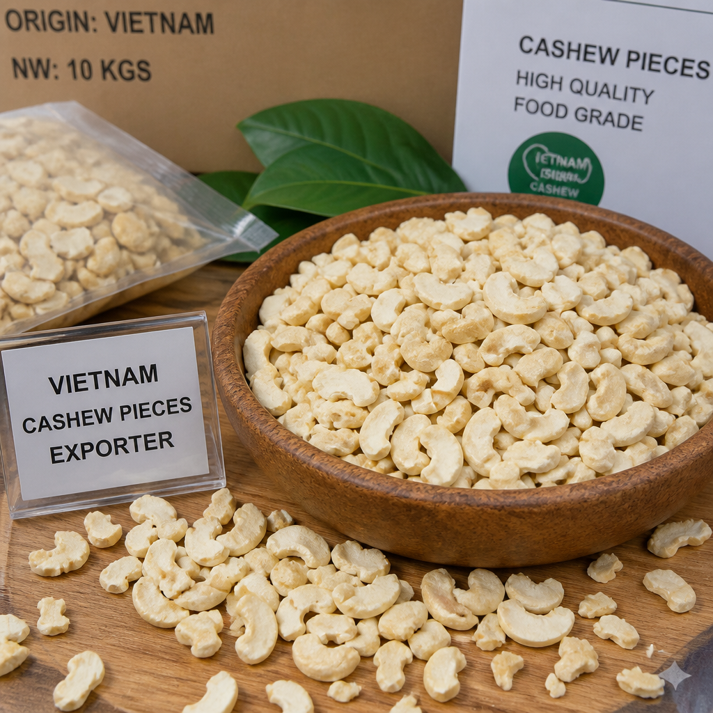 Vietnam Cashew Pieces Exporter – Cashew Pieces Supplier for Food Manufacturers