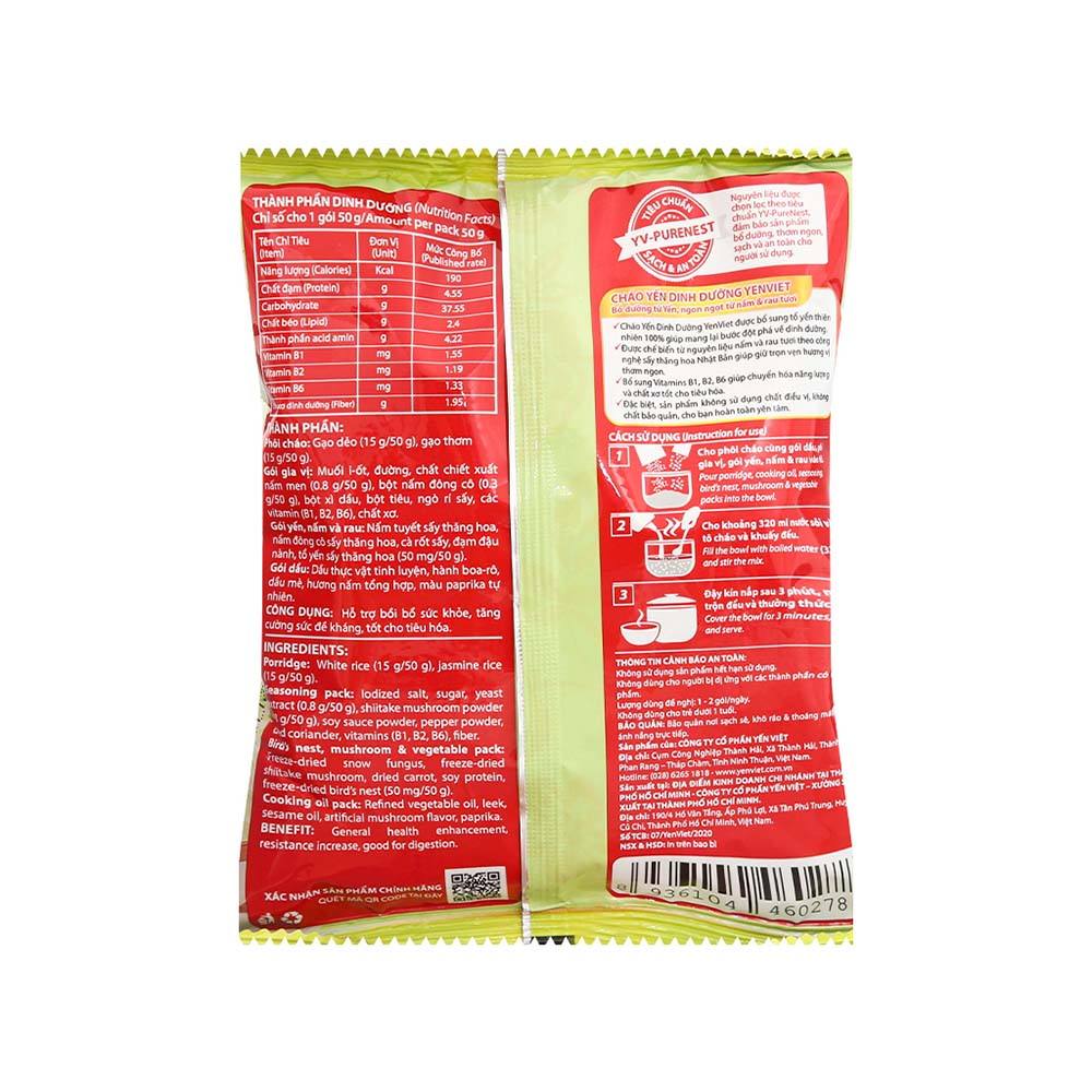 PREMIUM VIETNAMESE INSTANT VEGETABLE MUSHROOM PORRIDGE – 50G × 30 BAGS | VEGETARIAN | QUICK PREPARATION 3
