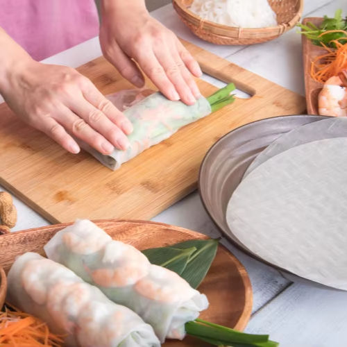 PREMIUM VIETNAMESE ORGANIC GLUTEN-FREE HANDMADE RICE PAPER ROLLS – SPRING PACKAGING | RETAIL & WHOLESALE