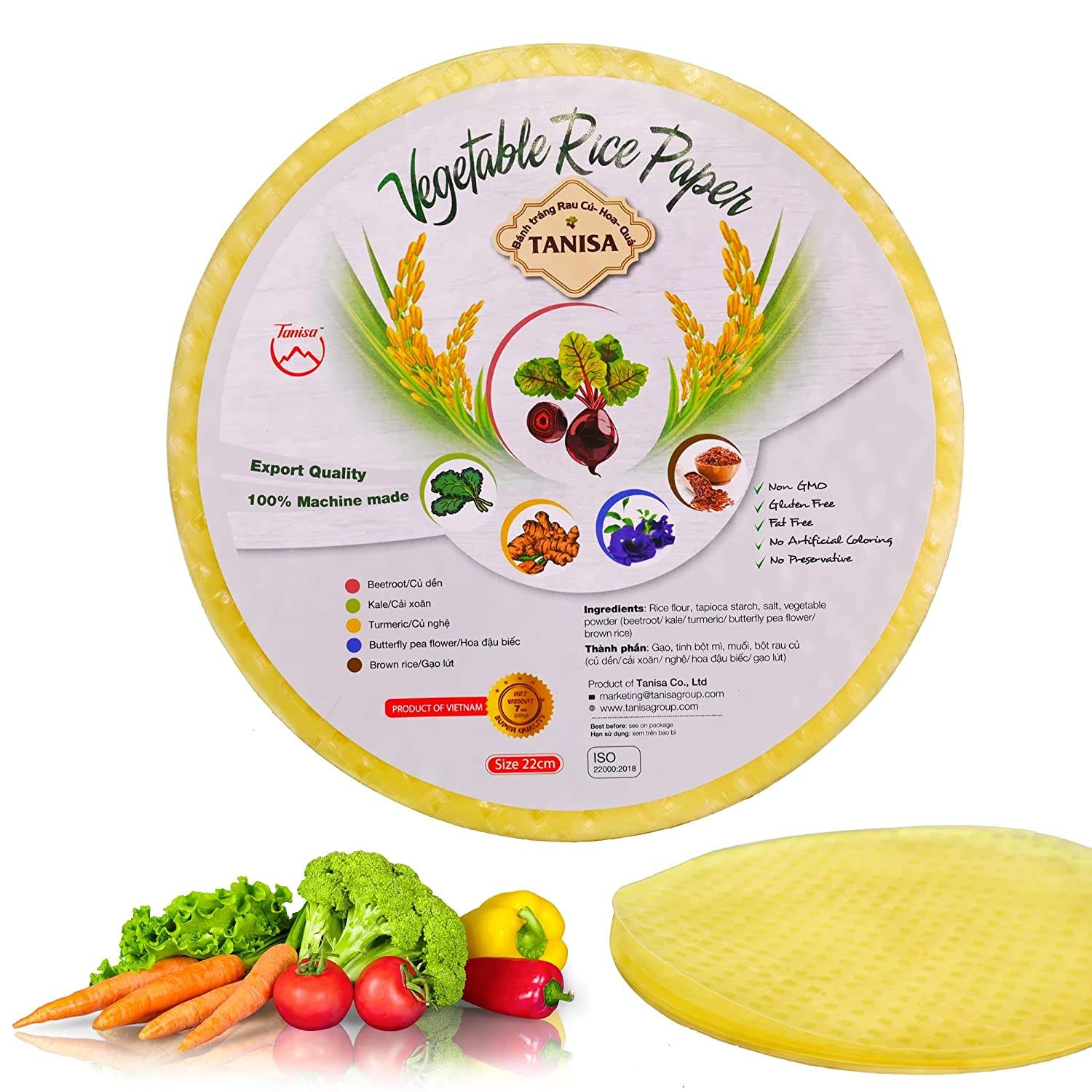 PREMIUM VIETNAMESE TURMERIC RICE PAPER – FSSC | HALAL | ISO | HACCP | OEM/PRIVATE LABEL