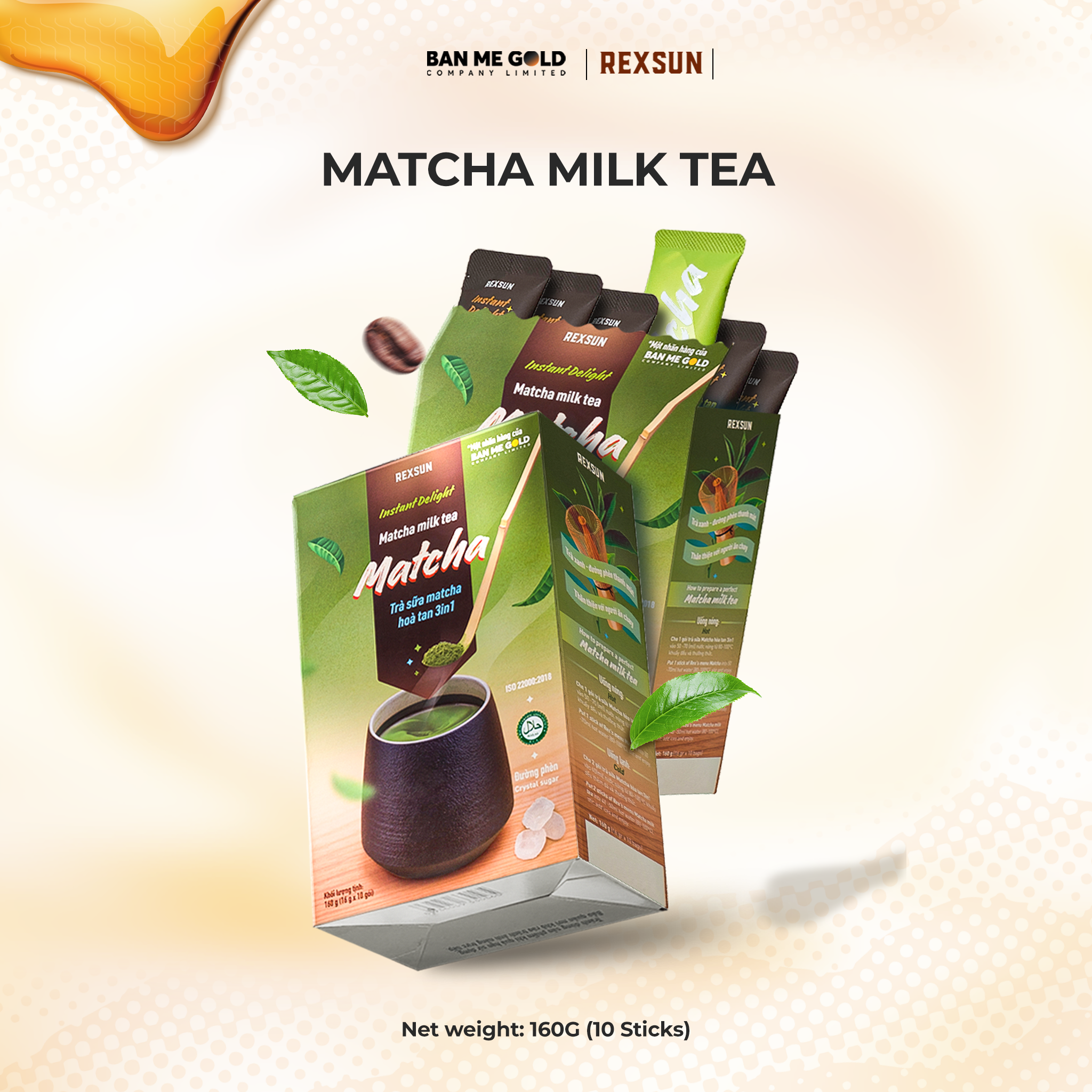VIETNAMESE MATCHA POWDER 160G – GREEN TEA DRINK | MILK TEA | MADE IN VIETNAM