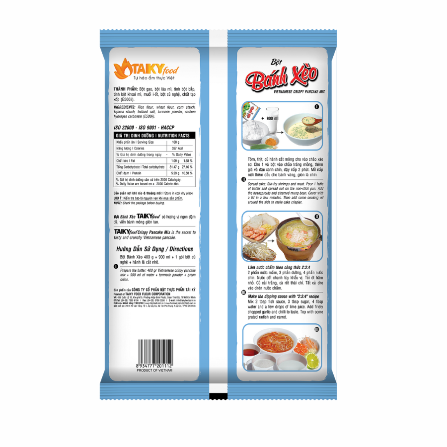 PREMIUM VIETNAMESE BANH XEO FLOUR MIX – 1KG – CRISPY FRYING BLEND 2