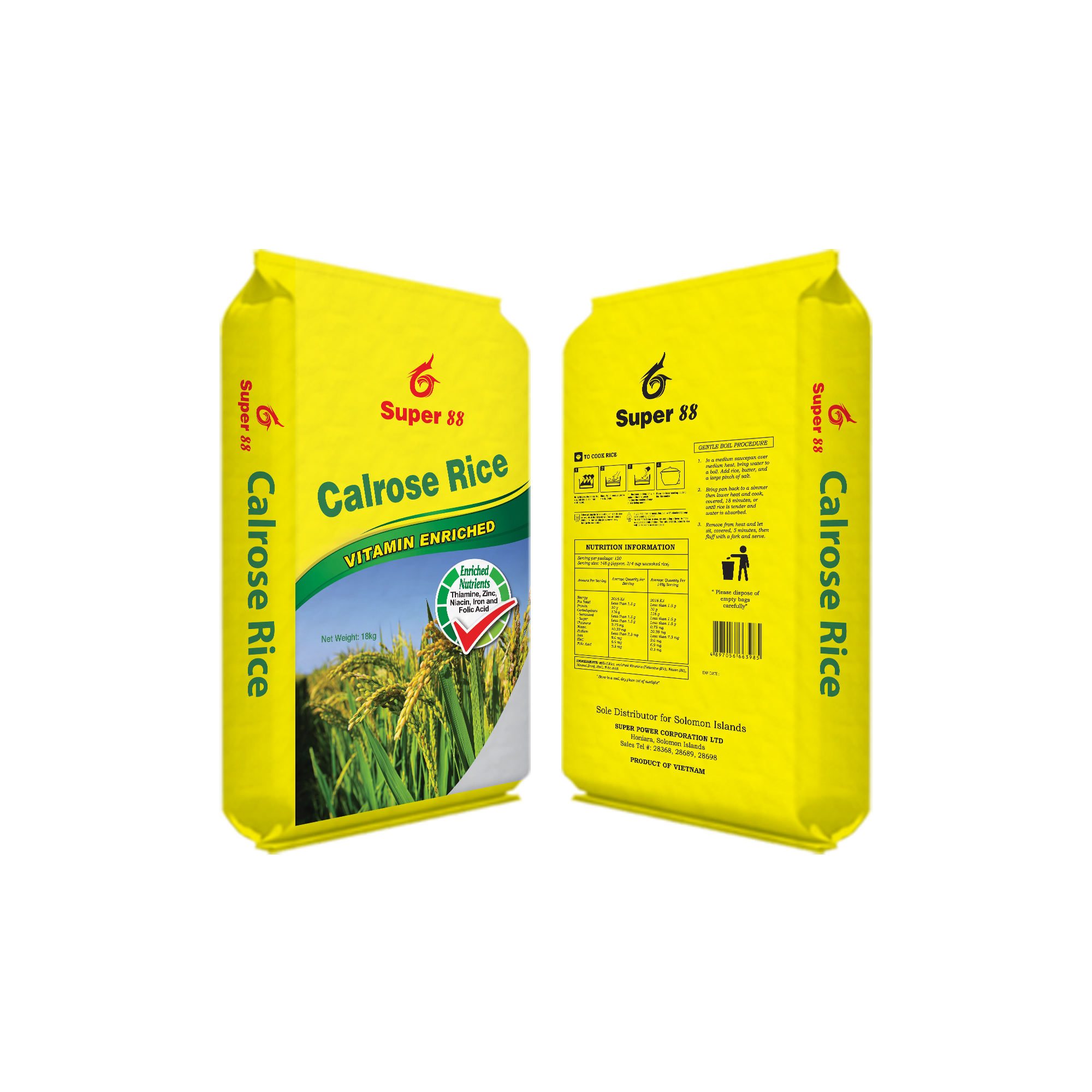 PREMIUM VIETNAMESE CALROSE SUPER 88 RICE – 18KG – VITAMIN-RICH