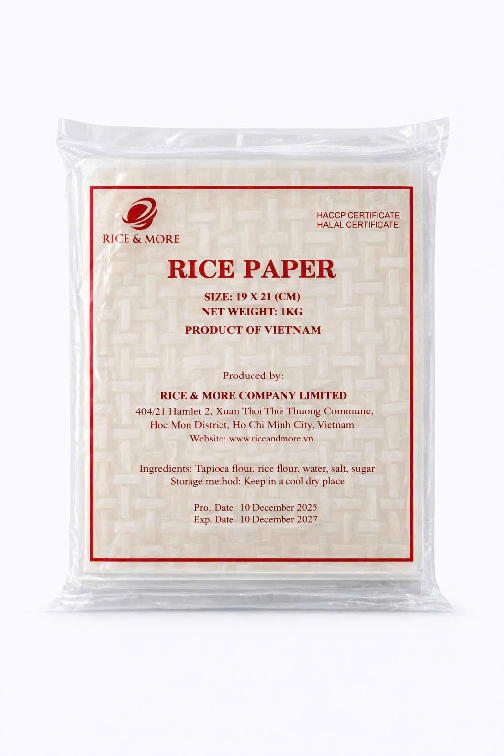 PREMIUM VIETNAMESE RICE PAPER – 16CM, 22CM & 19X21CM – WHOLESALE 4
