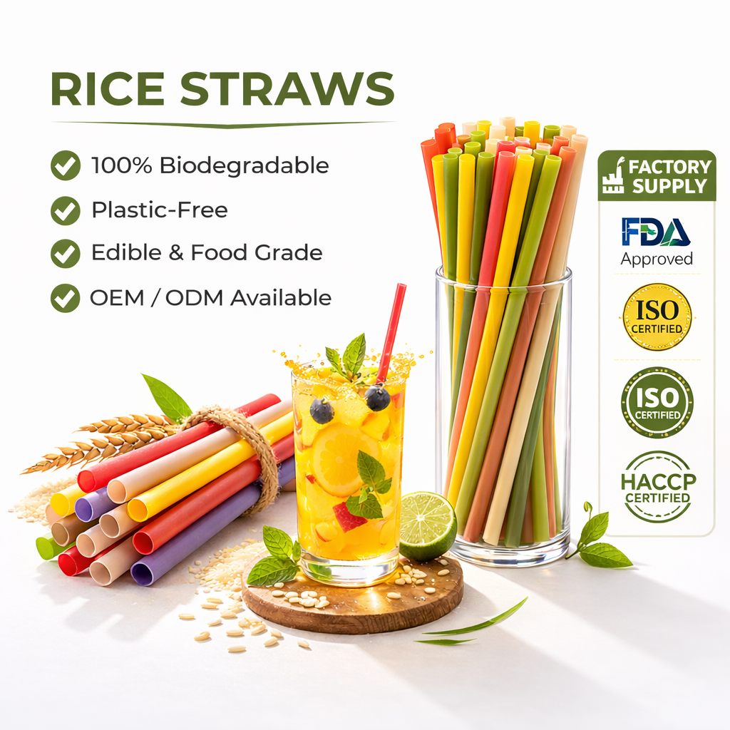 PREMIUM VIETNAMESE EDIBLE RICE STRAWS – ECO-FRIENDLY – BIODEGRADABLE