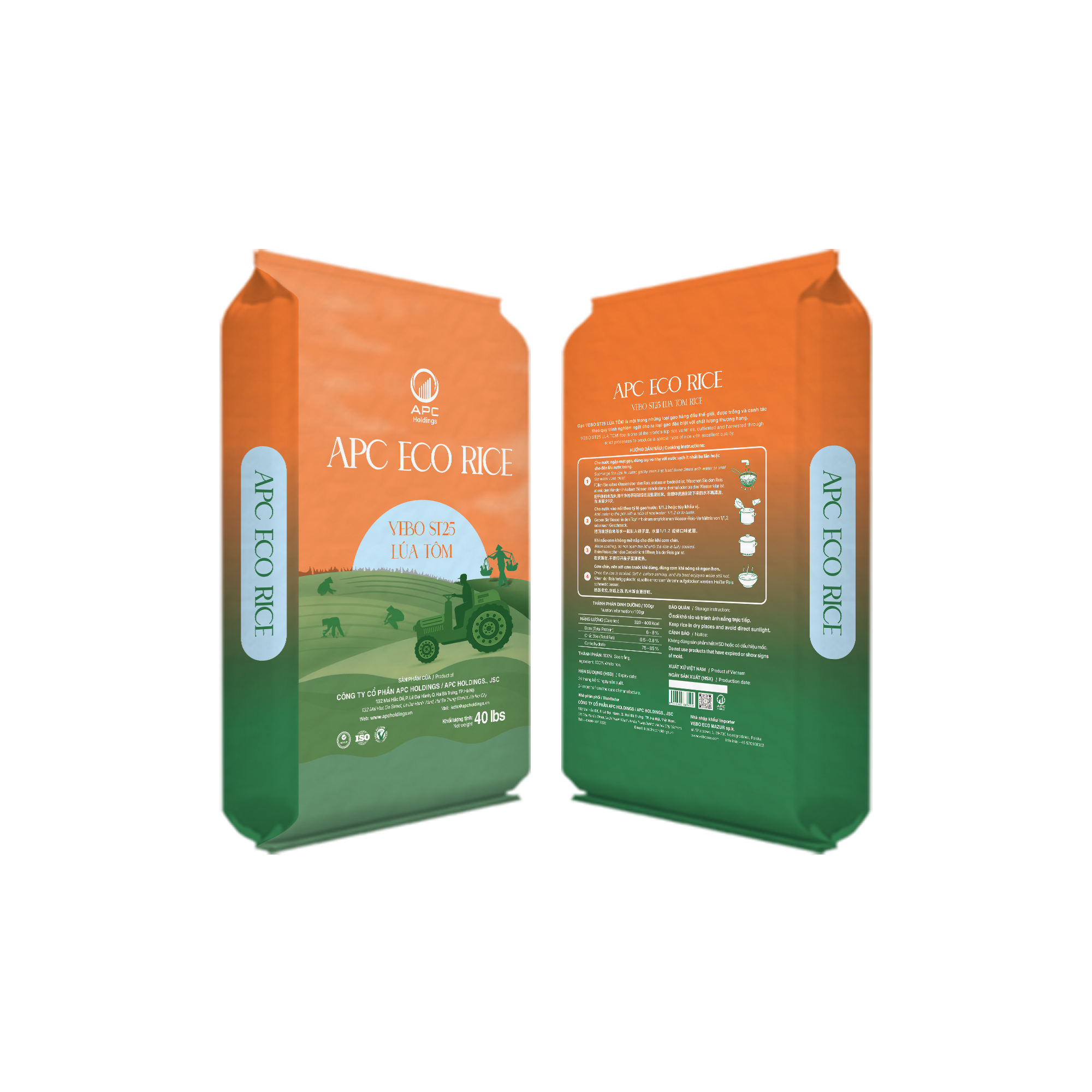 PREMIUM VIETNAMESE ST25 RICE – APC ECO VBO – 40 LBS EXPORT PACK