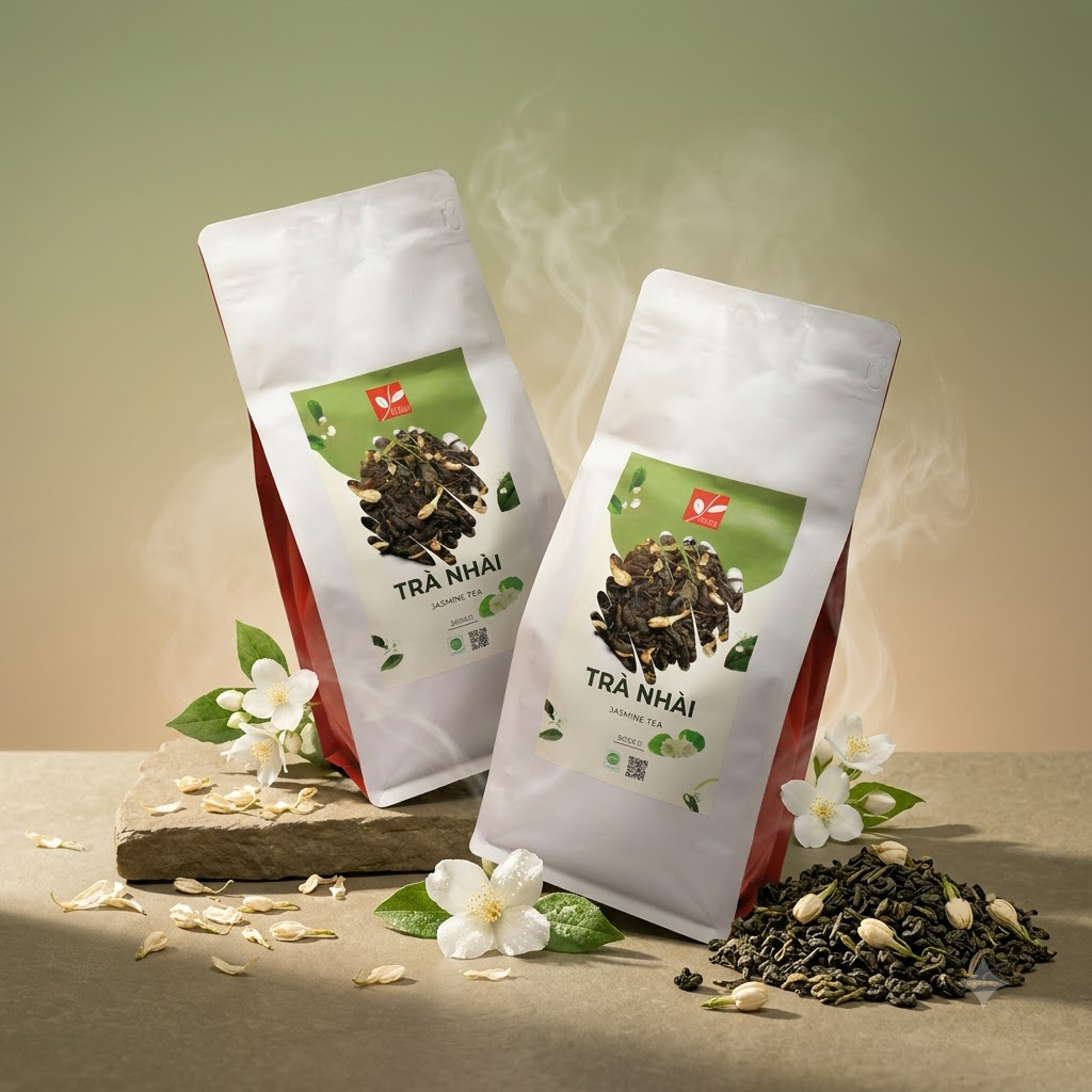 PREMIUM VIETNAMESE JASMINE GREEN TEA – 500G ZIPPER POUCH – 100% PURE – OEM PRIVATE LABEL EXPORT