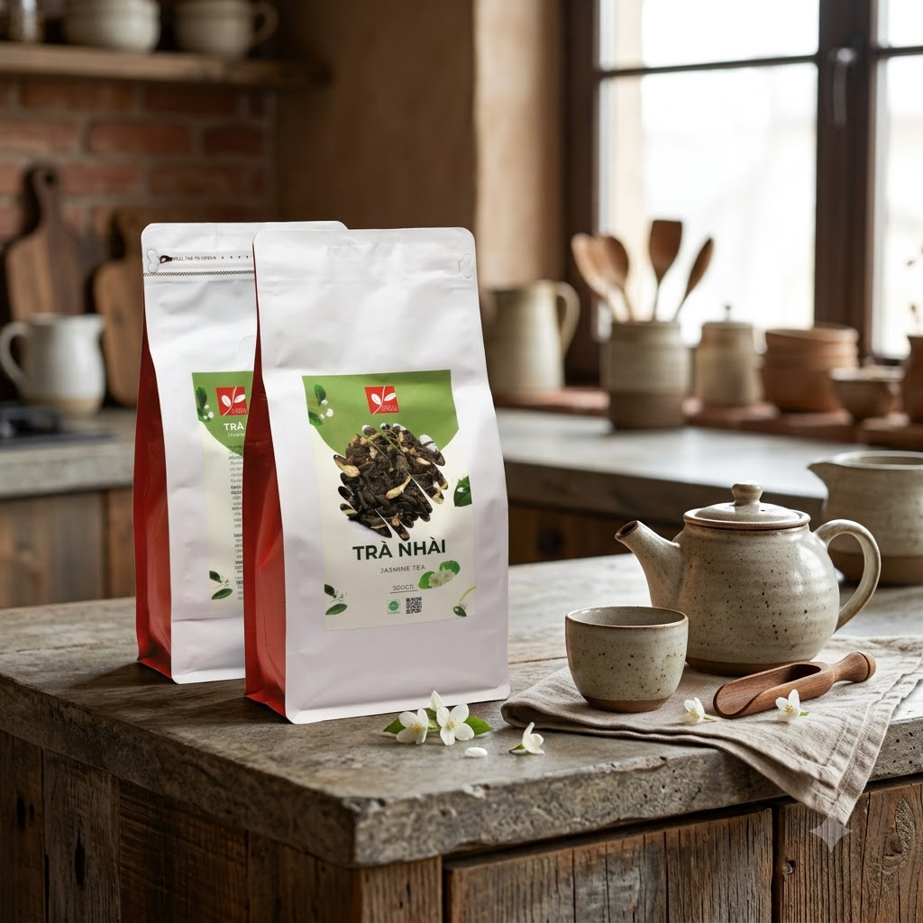 PREMIUM VIETNAMESE JASMINE GREEN TEA – 500G ZIPPER POUCH – 100% PURE – OEM PRIVATE LABEL EXPORT 4