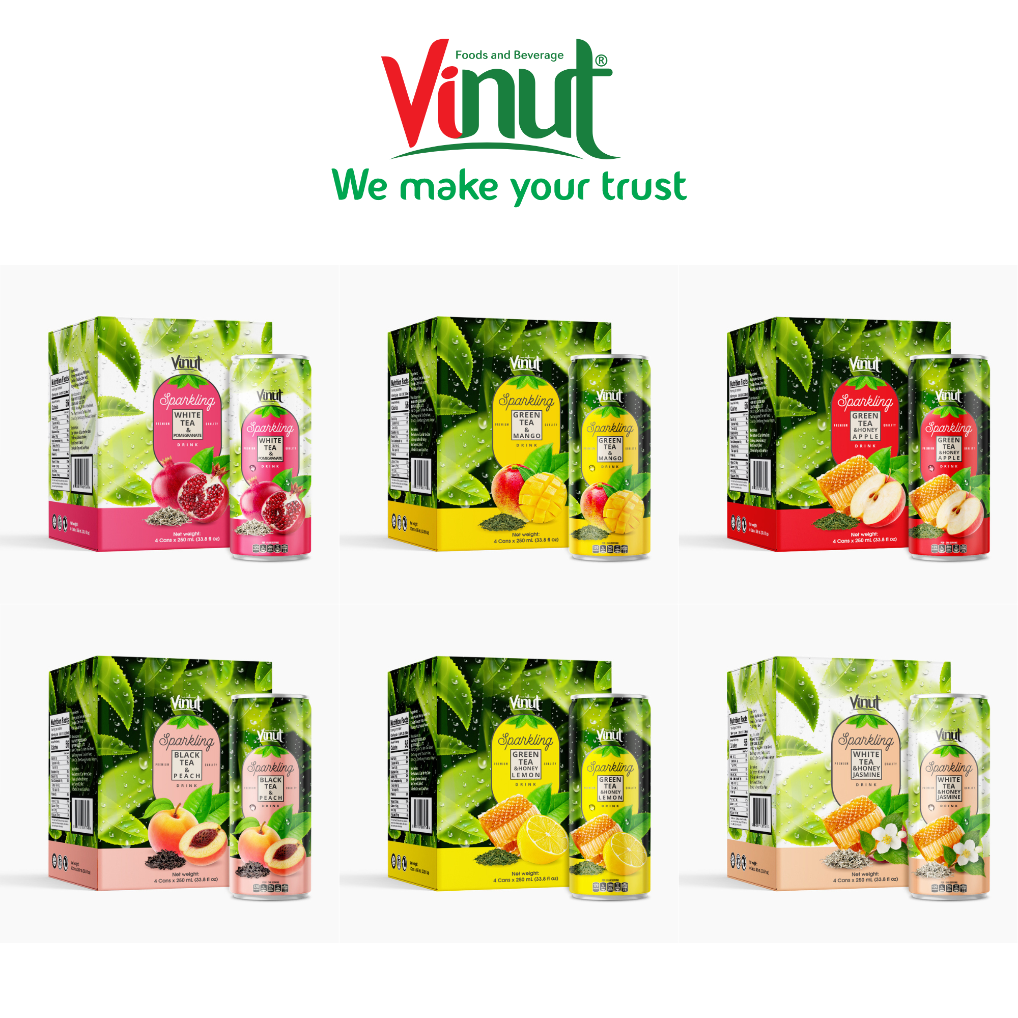 PREMIUM VIETNAMESE READY-TO-DRINK GREEN TEA – HONEY LEMON FLAVOR – 250ML – OEM PRIVATE LABEL EXPORT 3