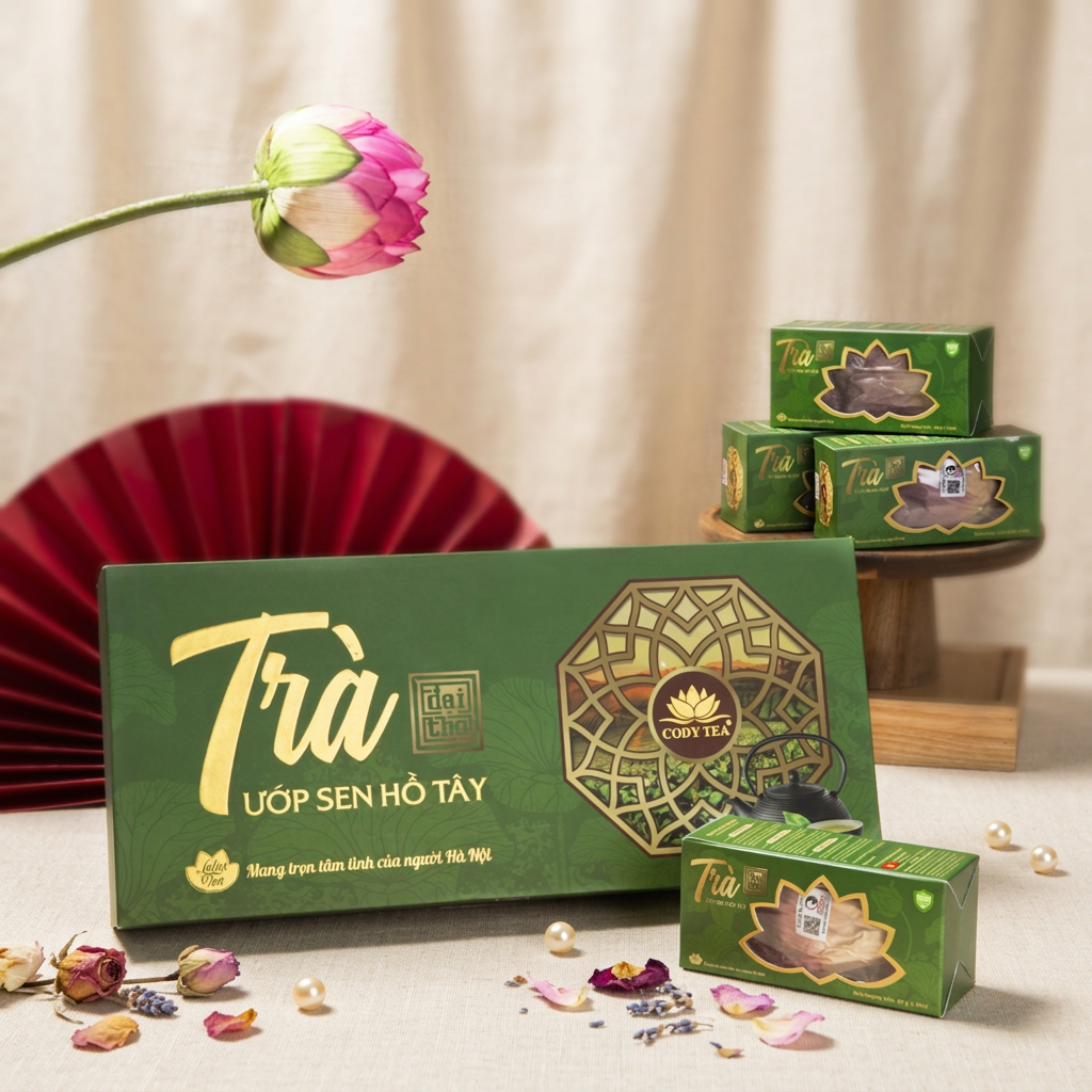 PREMIUM VIETNAMESE ORGANIC LOTUS TEA BAGS – TAY HO BLENDED GREEN TEA – LONGEVITY LOTUS TEA GIFT BOX – EXPORT SUPPLY