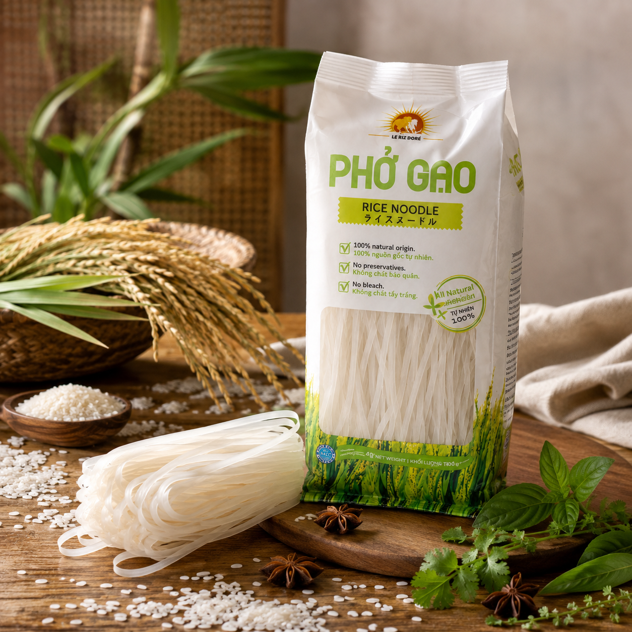 PREMIUM VIETNAMESE DRIED RICE VERMICELLI – AUTHENTIC RICE NOODLES, FOOD-GRADE OEM WHOLESALE EXPORT SUPPLY
