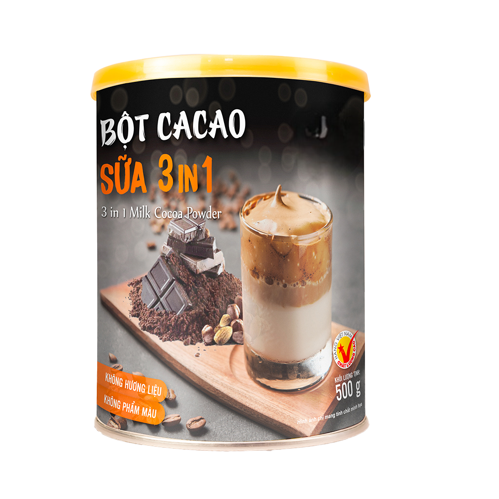 VIETNAMESE 3-IN-1 COCOA MILK POWDER – 500G PACK, WHOLESALE EXPORT SUPPLY