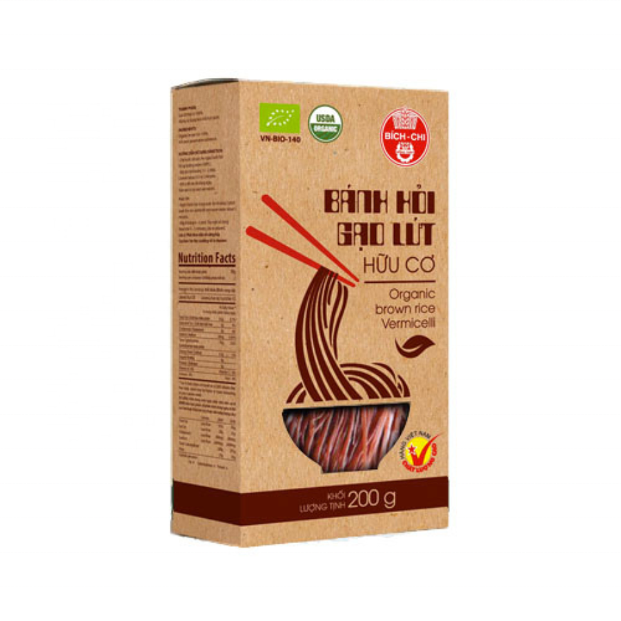 VIETNAMESE BROWN RICE BANH HOI VERMICELLI – BICHCHI RICE NOODLES 300G × 20 BAGS