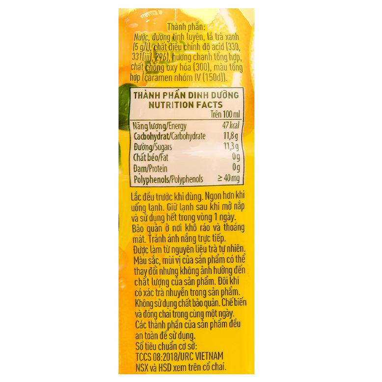 PREMIUM VIETNAMESE LEMON GREEN TEA 455ML FOR EXPORT – BOTTLED TEA DRINK, 12-MONTH SHELF LIFE 3