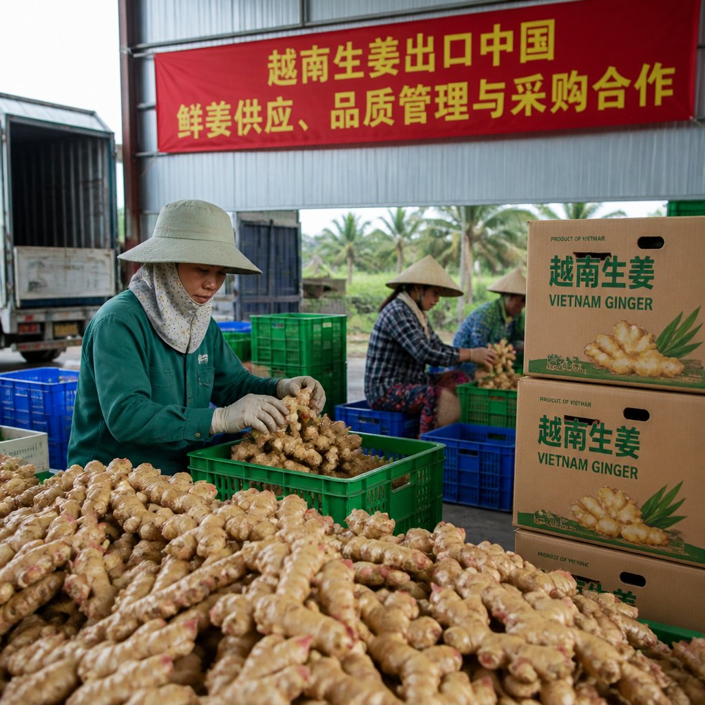 越南生姜出口中国：鲜姜供应、品质管理与采购合作