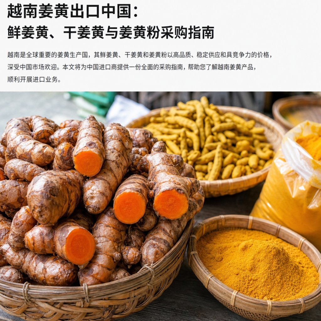 越南姜黄出口中国：鲜姜黄、干姜黄与姜黄粉采购指南