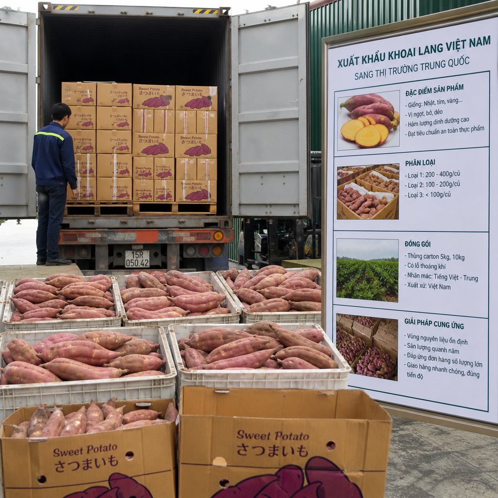 越南红薯出口中国：品种特点、分级包装与供应方案