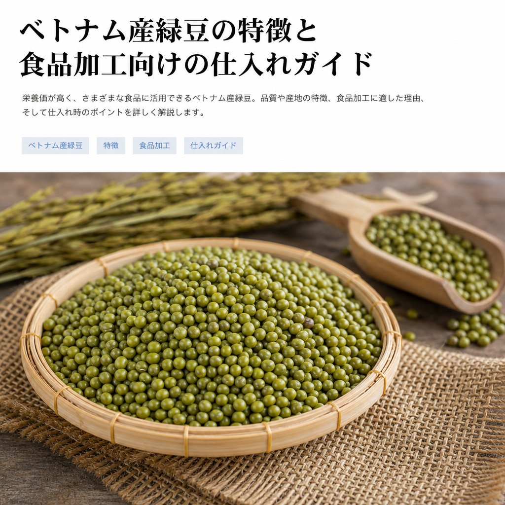 ベトナム産緑豆の特徴と食品加工向けの仕入れガイド