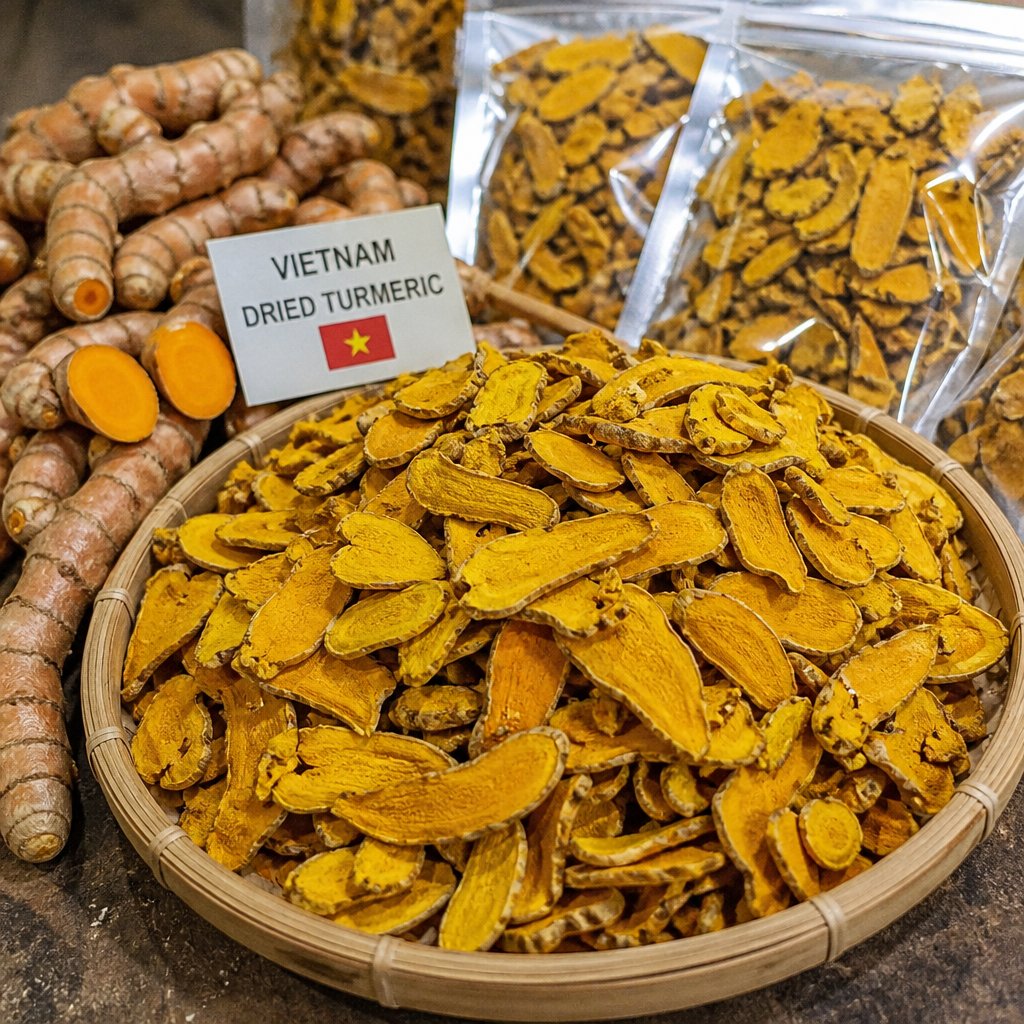 Getrocknete Kurkumascheiben aus Vietnam: Praktische Rohstoffe für den Handel