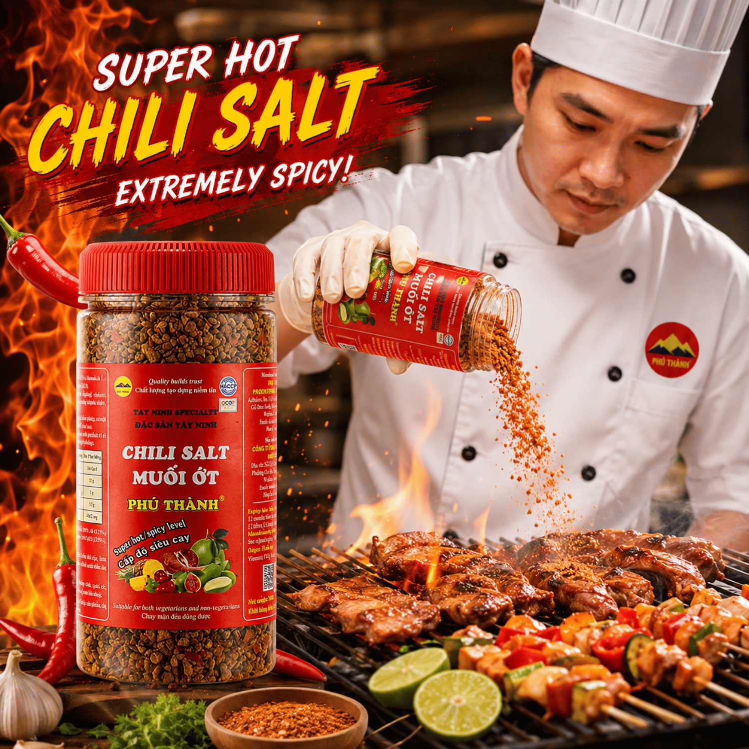 VIETNAMESE EXTRA HOT DRIED CHILI POWDER WITH SEA SALT – CHAAT MASALA-STYLE FOOD TOPPING FOR EXPORT 4