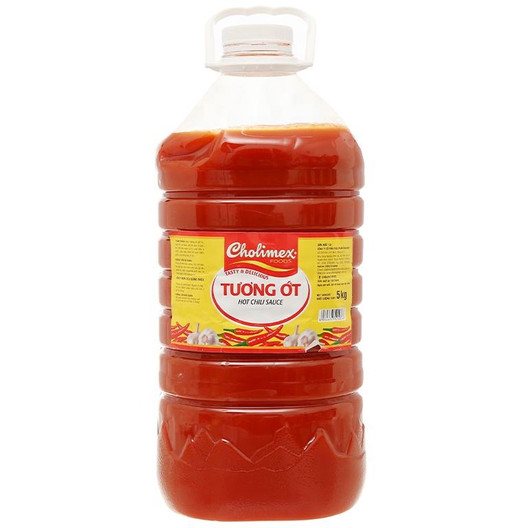 VIETNAMESE HOT CHILI SAUCE 5KG PET BOTTLE – 3 SPICY FLAVORS, HALAL-CERTIFIED WHOLESALE EXPORT