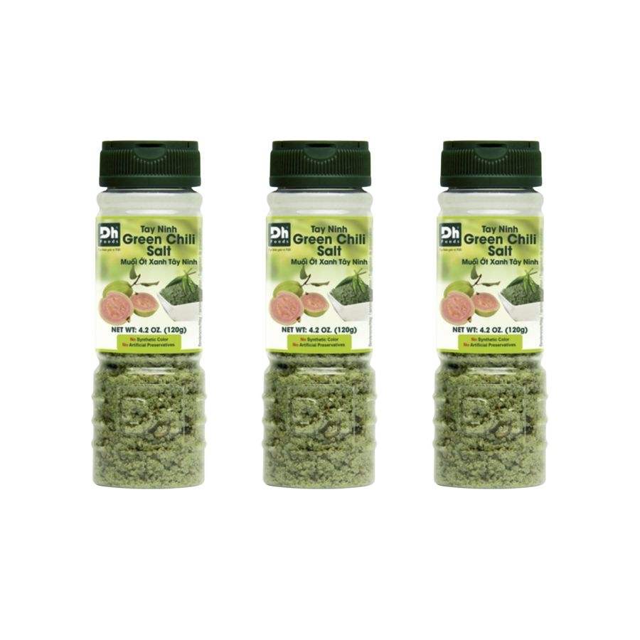 TAY NINH VIETNAMESE GREEN CHILI SALT 120G X 24 JARS – SPICY FRUIT DIPPING SEASONING FOR EXPORT 3