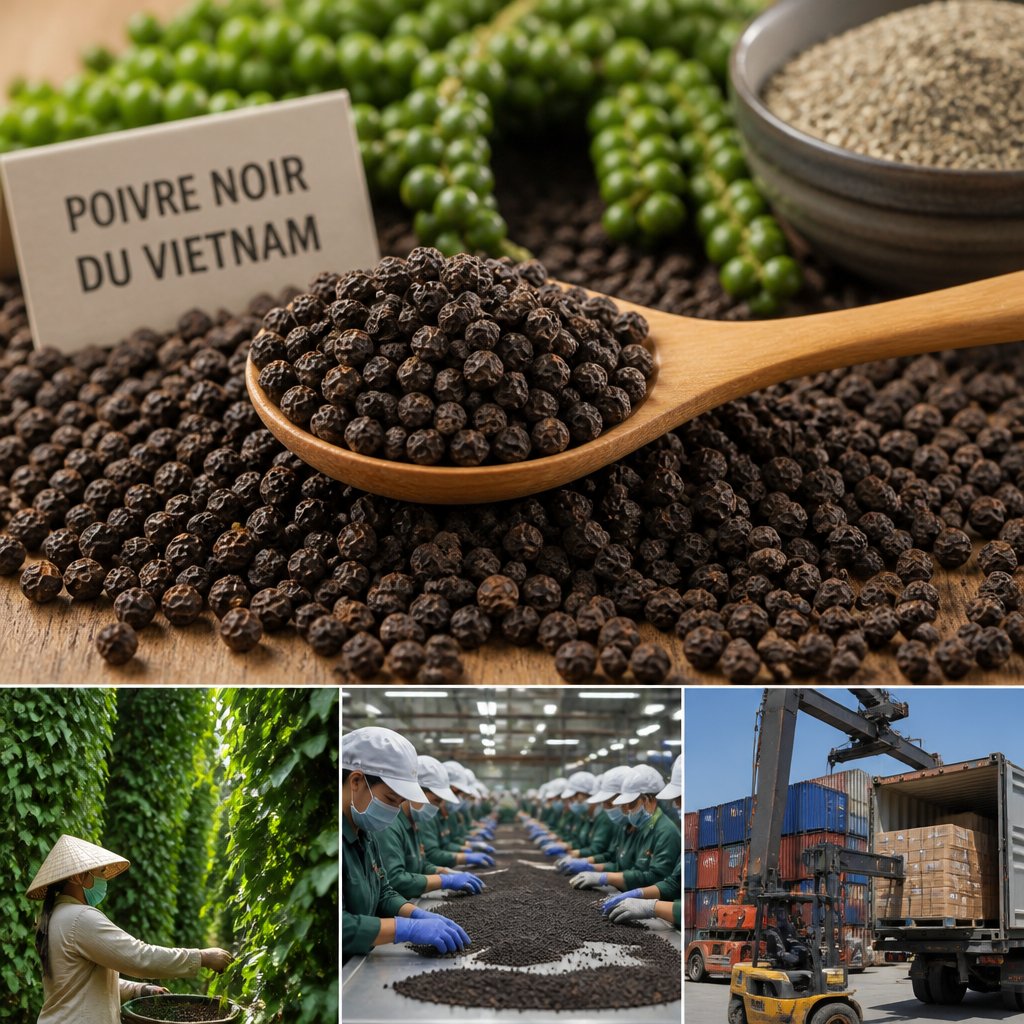Poivre noir du Vietnam : caractéristiques, qualité et exportation